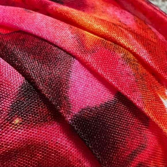 Deb's Y2K Strapless Sequin Coral Colorful Pleated Formal Prom Maxi Gown - Picture 10 of 13